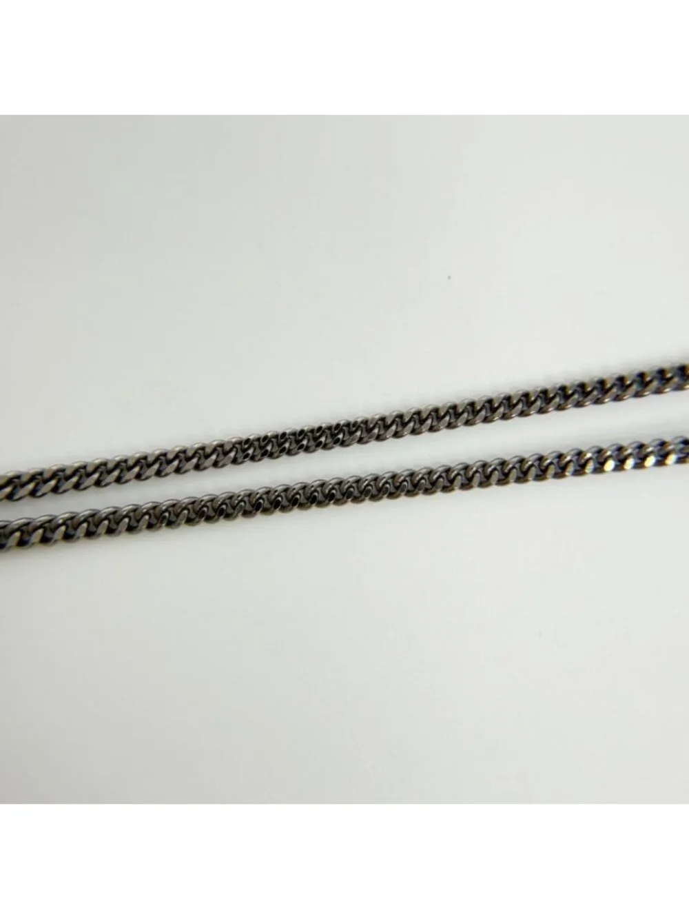 Chanel CC Logo Necklace Plated Rhinestone Silver Vintage